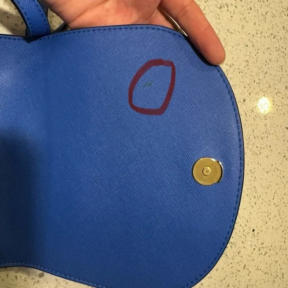 Tory Burch Blue Saddle Crossbody Bag with Textured Finish - Picture 9 of 12